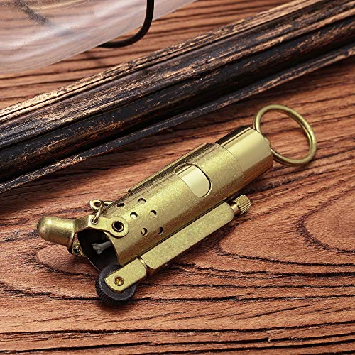 YUSUD Vintage Trench Lighter, Antique Keychain Flint Lighter Fluid