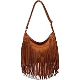RJDBBD Women Vintage Suede Fringe Hobo Bag Tote Shoulder Bag Crossbody Bag and Hippie Western Cowgirl Purse Shoulder Bag