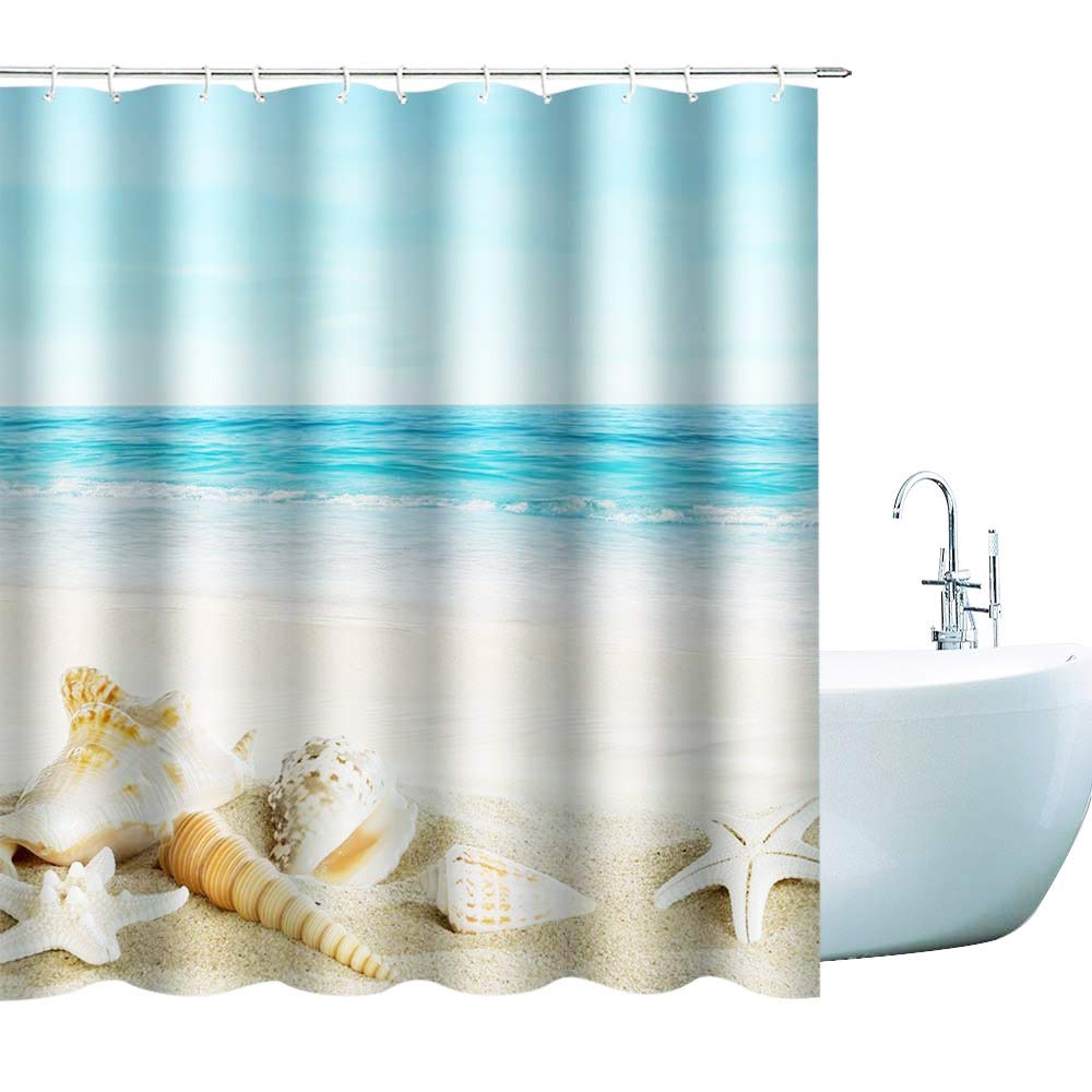 Bath Shower Curtains Abxinyoule Starfish Beach Theme Shower