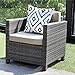 Wisteria Lane 5 Piece Outdoor Furniture Set,Patio Sectional Sofa All Weather Wicker Chair Loveseat Glass Table Conversation Set,Grey