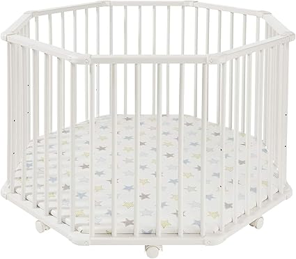 Geuther Parc Bebe Hexagonal Matrix Blanc Fond Etoiles 97 X 112 Cm Amazon Fr Bebes Puericulture