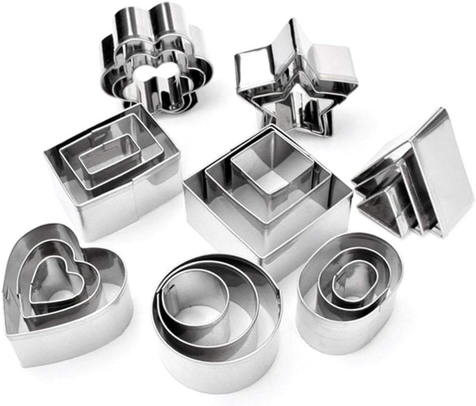 Gresunny Stainless Steel Cookie Cutters 24 PCS Metal Cookie Cutter Set