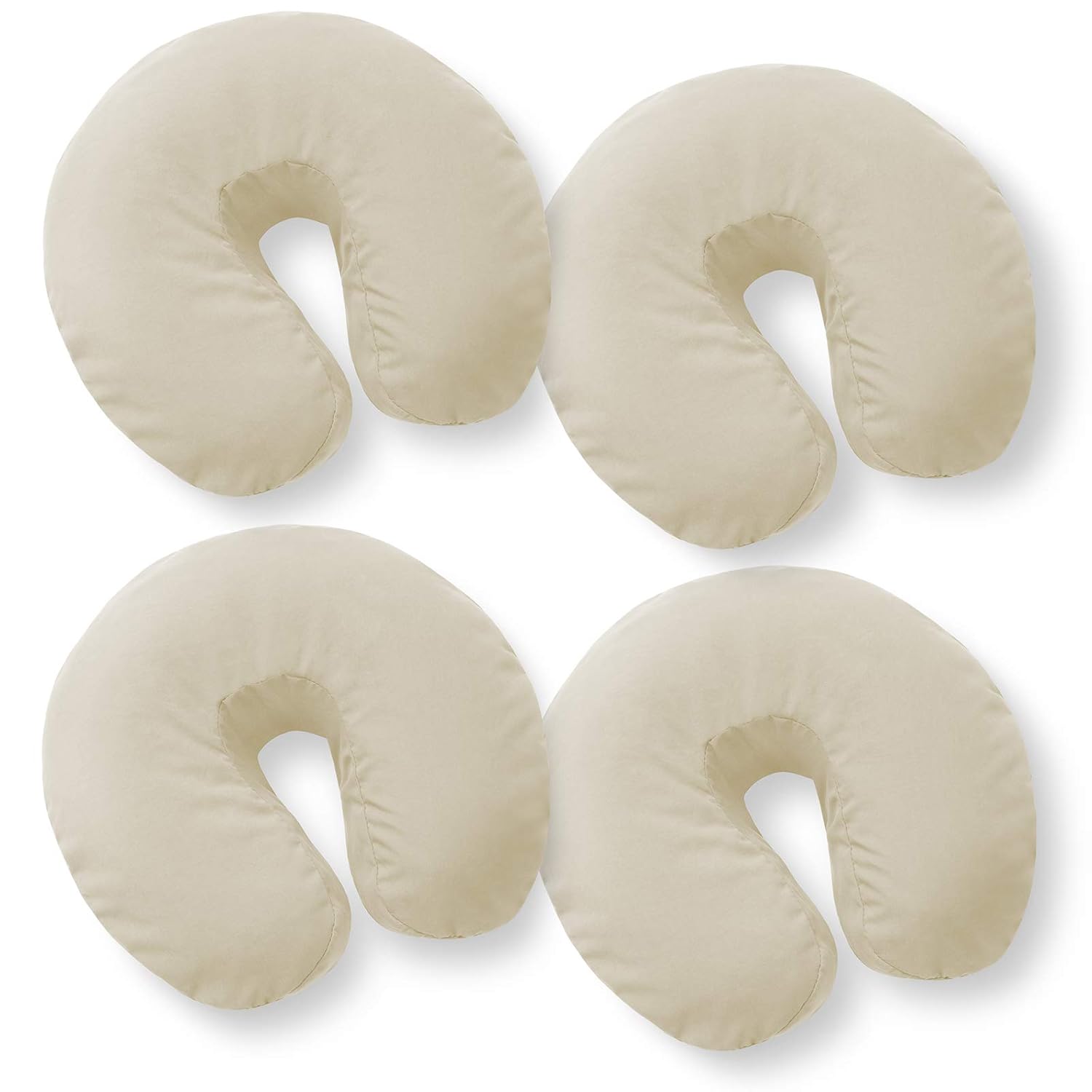 Saloniture 4-Pack Premium Microfiber Face Cradle Covers - Ultra Soft Fitted Massage Table Cradle Cover - Natural : Beauty
