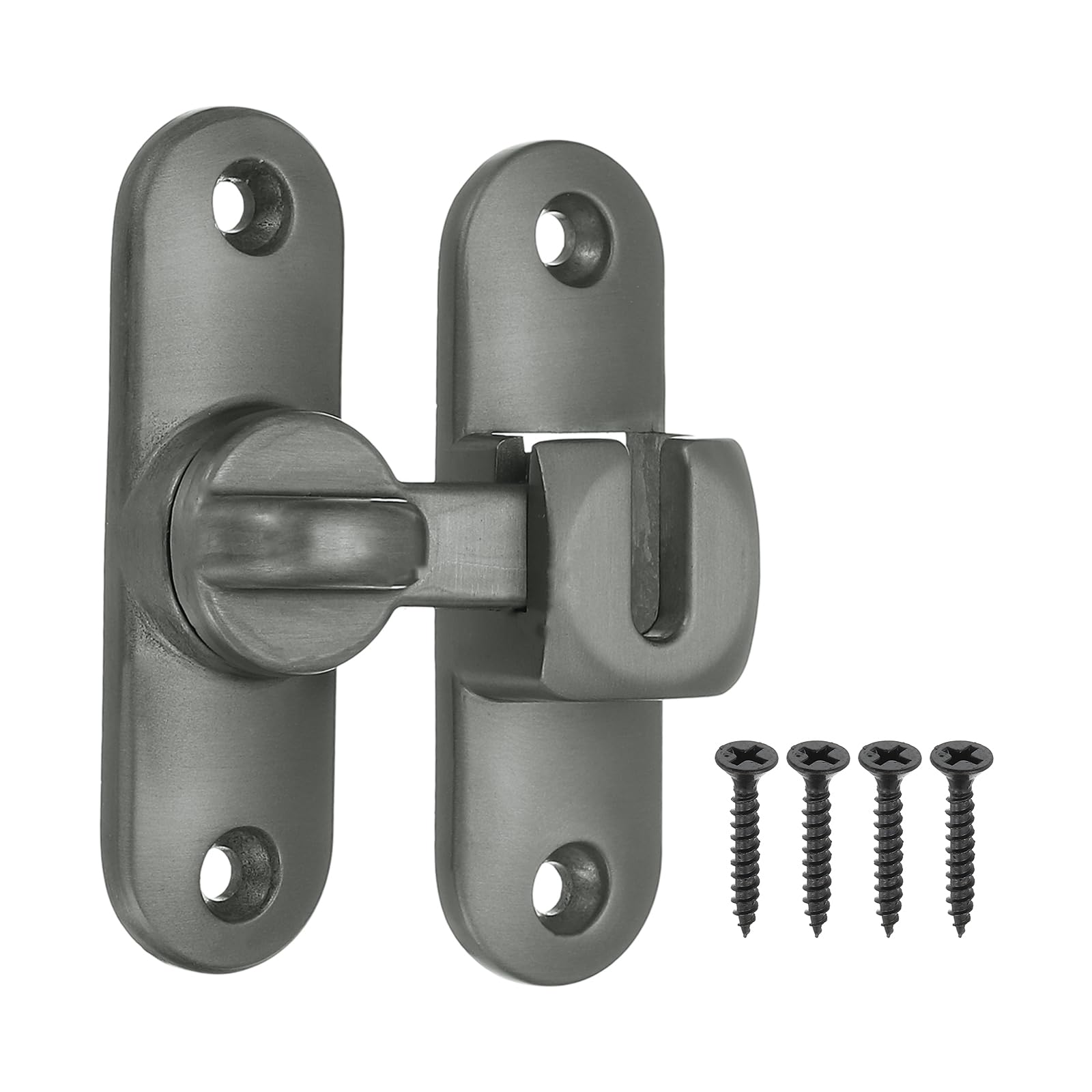 PATIKIL 1 Pack Flip Sliding Door Latch Safety Bar Gate Lock Hardware for Cabinet Bathroom Bedroom Garden, Grey