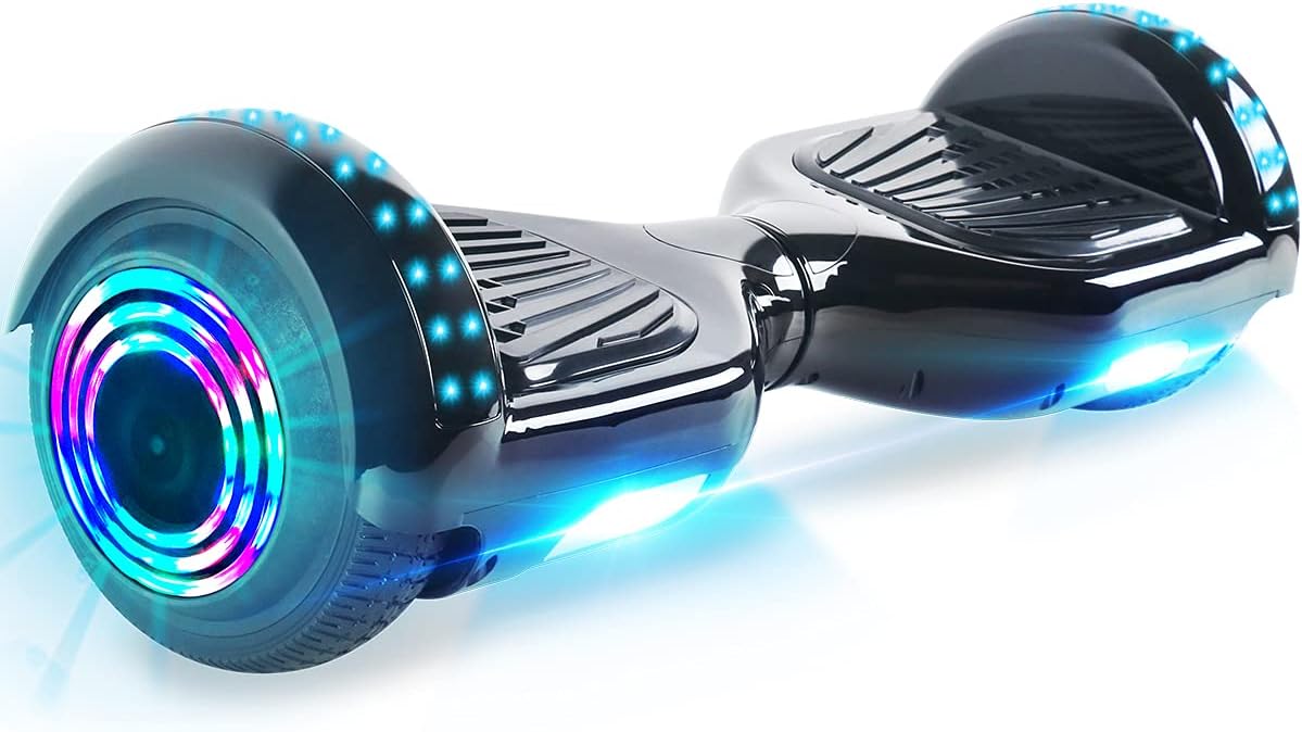 Windgoo Hoverboard Go Kart Bundle 6.5 "Self Balance Scooter with Bluetooth Speaker - Child Safety Mode - Carrying Bag - LED - Electric Scooter Segway Gift for children and teenagers (black)