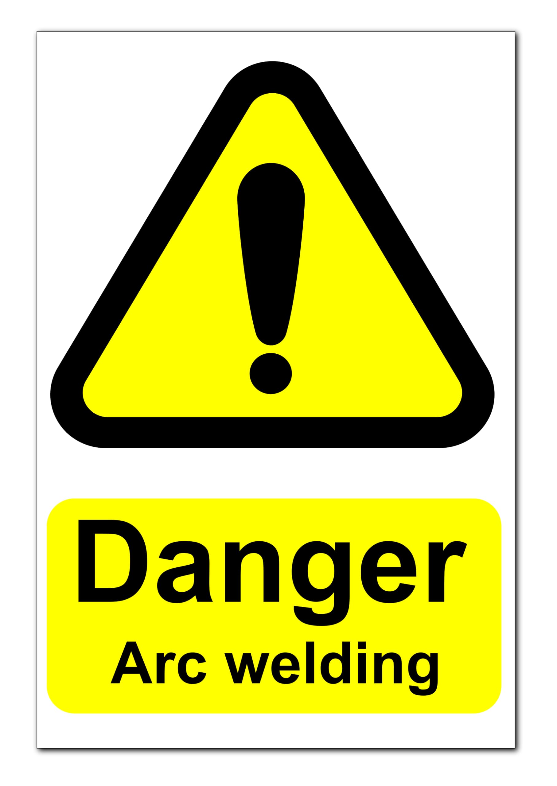 Danger Arc Welding Sign - Safety Sign Board in Corrugated Plastic 300mm x 200mm x 4mm, Printed and Laminated for Workplace and Industrial Use Mig Tig