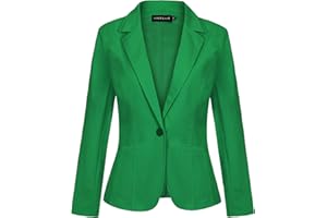 MINTLIMIT Women Long Sleeve Button Blazers Work Casual Office Notch Lapel Business Open Front Blazer Jacket with Pockets