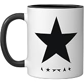 Official David Bowie Music Rock Star Logo Ceramic Mug, Black/White