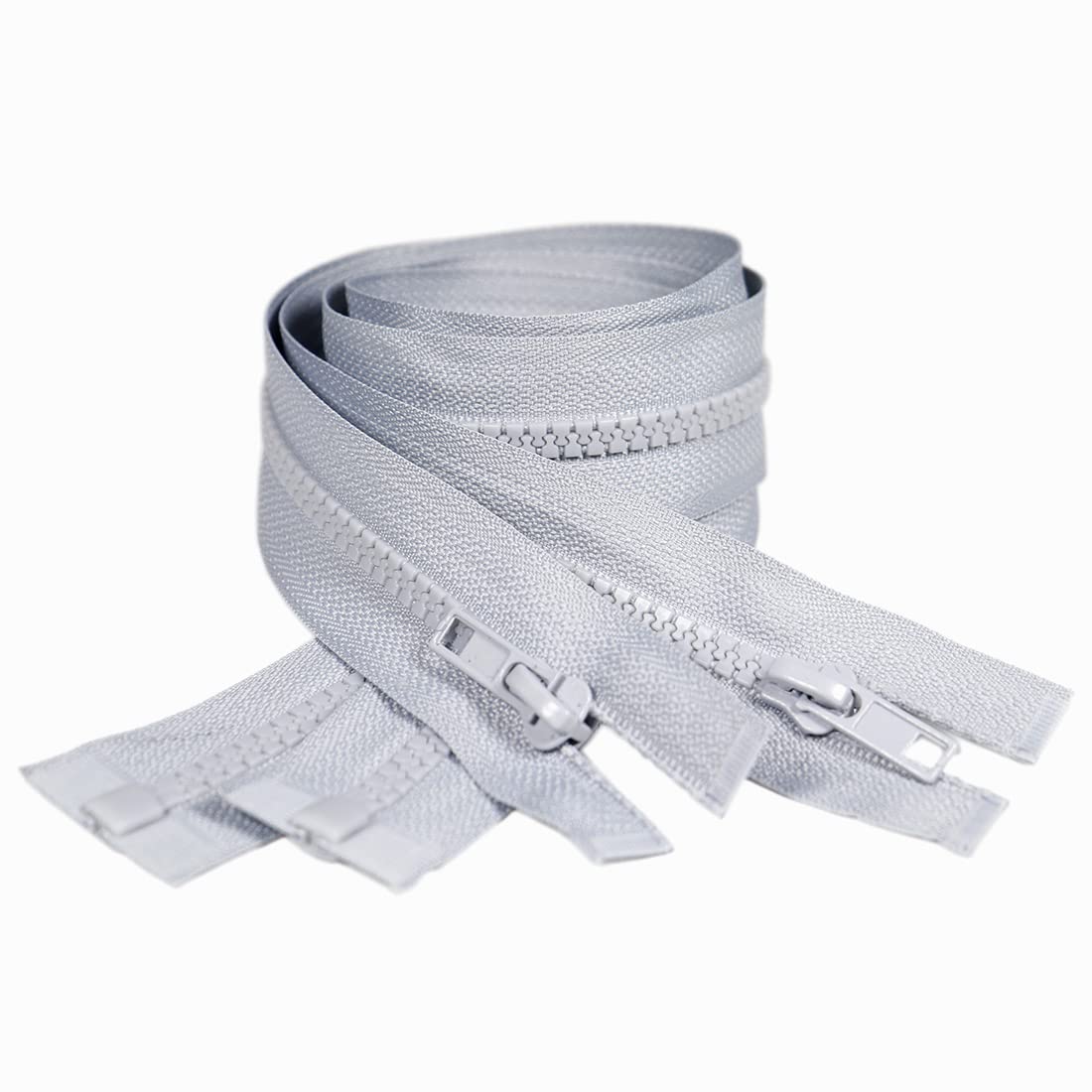 2 pieces, 8 sizes, 5# separator injected zipper, for jacket, coat sewing, white, black, etc. 20 colors, divisible plastic zipper (3544, 70 cm)