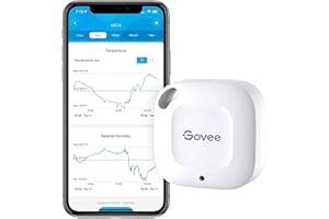 Govee Hygrometer Thermometer, Mini Wireless Thermometer Bluetooth Humidity Sensor with Notification Alert, Data Storage and E