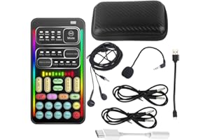 Portable Real-Time Voice Changer Sound Card Set – 8 Voice Effects, 10 Sound Modes, Gaming Voice Changer, Compatible with PC, 