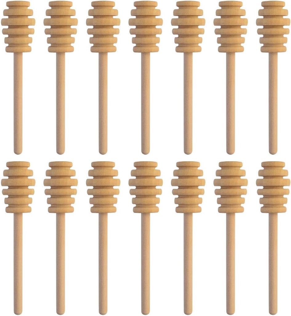 4 Inch Wood Honey Dipper Sticks, SUMERSHA 30pack for Honey Jar Dispense Drizzle Honey For Party Wedding Favors