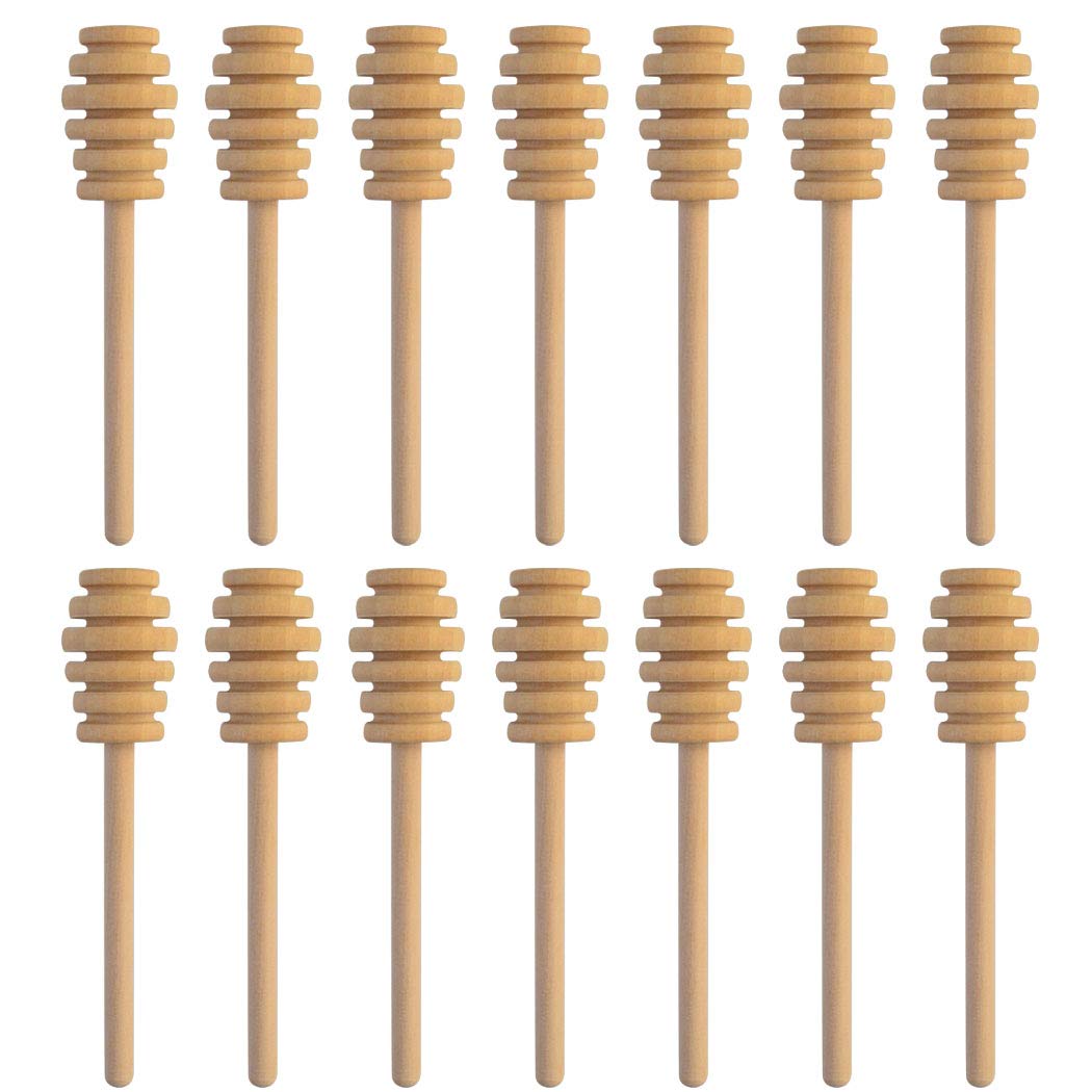4 Inch Wood Honey Dipper Sticks, SUMERSHA 30pack for Honey Jar Dispense