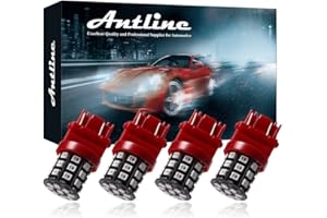 Antline 3157 3156 3057 4157 3056 LED Bulbs Brilliant Red, 12-24V Super Bright 800 Lumens Replacement for Tail Brake Lights, T