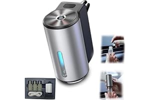LAMVPKER Smart Car Air Freshener, Intelligent Car Aroma Diffuser, Ultrasonic Atomizer, Car Essential Oil Diffuser, Aromatherapy for Car(Silver Suit)