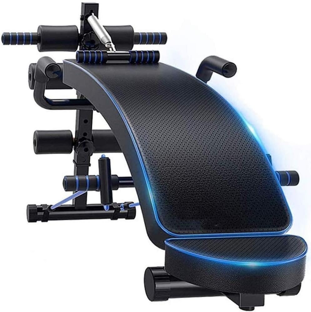 LAZ Sit Up Bench Adjustable for Strength Training Light Weight Household Multi-Workout Abdominal Hyper Back Extension Bench