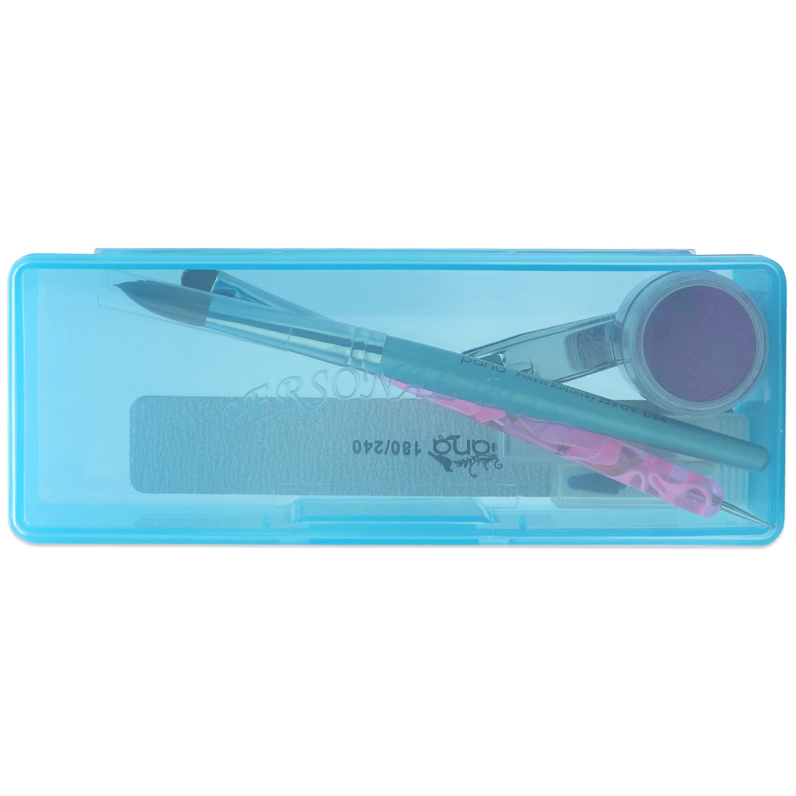 Beauticom Personal Box Storage Case for Professional Manicurist Nails Pedicure (Large Size) (4 Pieces Mix Color, Mix Color: Pink, Blue, Frosted, Purple)