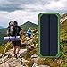 Solar Phone Charger Friengood 15000mAh Portable Solar Power Bank with Dual USB Ports, Waterproof Solar Battery Charger with 6 LED Flashlight Light for iPhone, iPad, Cellphone and More (Green)