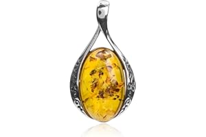 Ian and Valeri Co. Amber Sterling Silve Oval Large Pendant