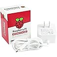 Raspberry Pi 4 Power Supply USB-C 5.1V 3A (White, UL Listed)