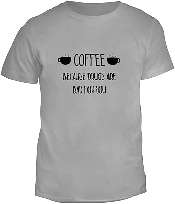 T Shirt Da Uomo Con Caffe Perche La Droga Fa Male Frase Divertente Stampa Girocollo Small Grigio Amazon It Abbigliamento