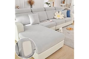 Jonuiony Universal Sofa Slipcover, 2024 New Wear-Resistant Sofa Chaise Cover, L Shape Sectional Couch Covers, Separate Cushion, High Stretch, Anti-Slip Furniture Protector (Light Grey,Large 1 Seat)