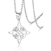 VASSAGO Witches Knot Necklace Stainless Steel Celtic Knot Pendant with Triquetra Trinity Nudo De Bruja Pagan Witch Jewelry Good Luck Gift