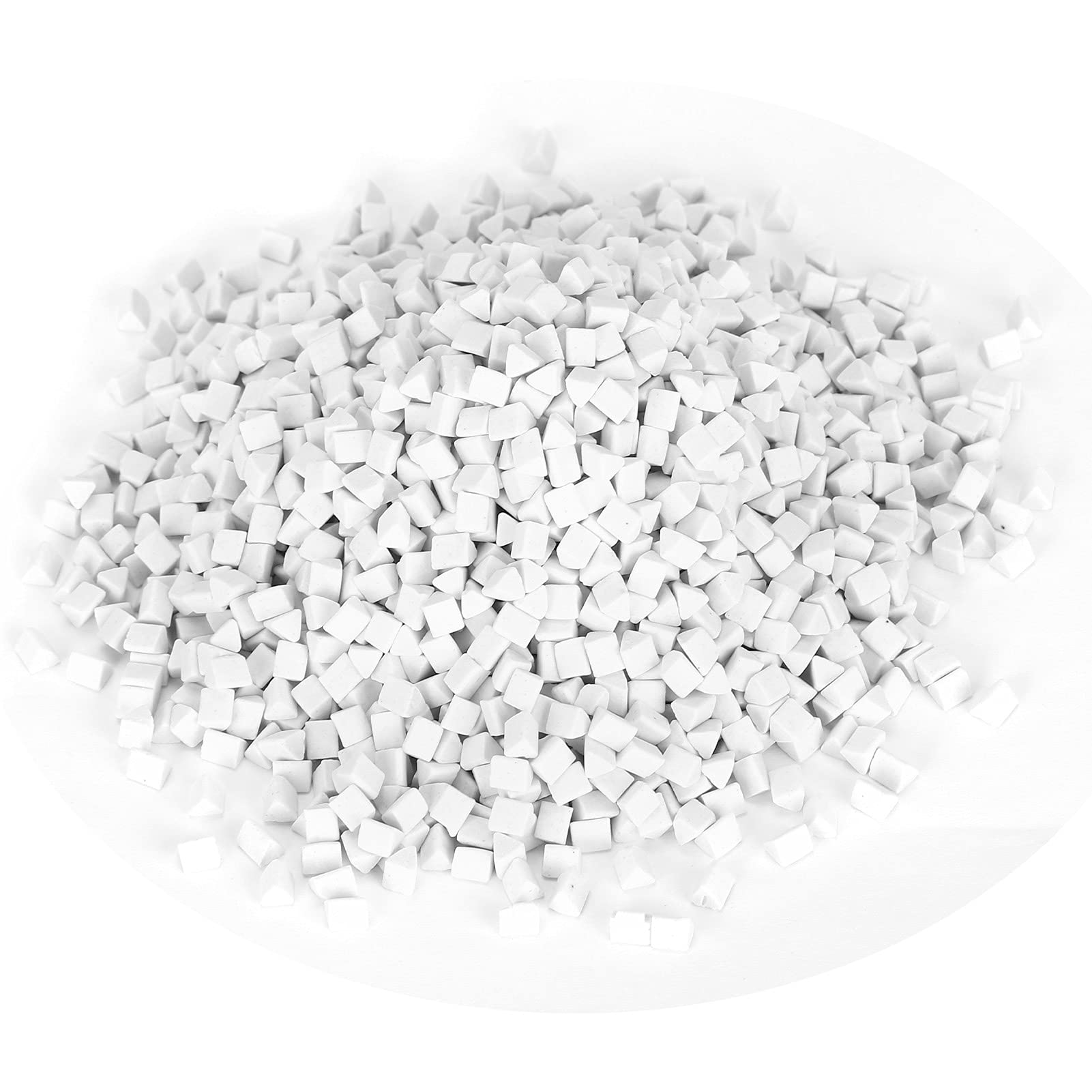 Eosnow Ceramic Grit Filler Media,Small Rock Tumbling Buffing Abrasive Material Ceramic Pellets,1 Lbs Triangle Abrasive Non Abrasive,for Bowlder for All Type Tumblers