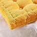 EONSHINE Upgrade Square Polyester Filled Indoor Outdoor Chair Pad Cushion for Home Office Dinning Chair, Solid Color(15.7 by 15.7 inches, Corduroy Cover) (Yellow)