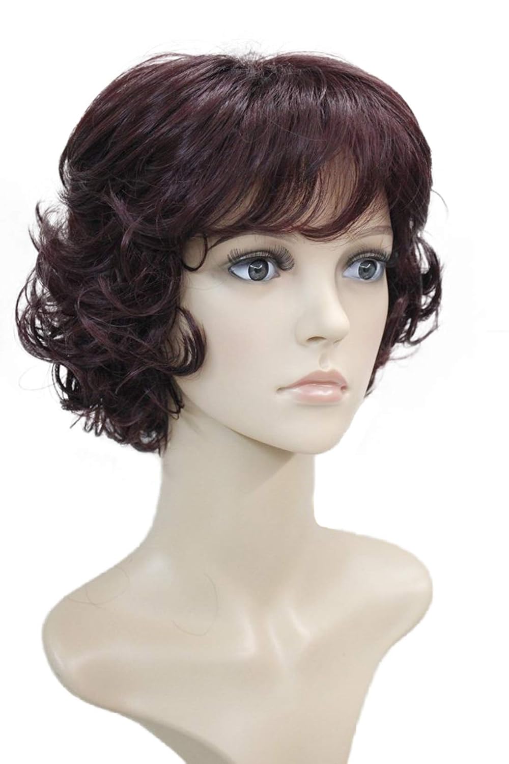 Amazon Com Wiginway Synthetic Wigs Short Curly Dark Red Wigs
