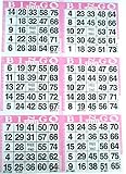 6 on Pink Bingo Paper Cards - 500 sheets - 3000 cards