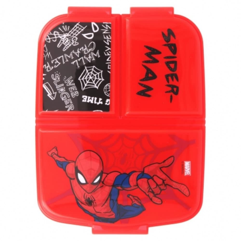 OM SUPPLIES Spiderman Reusable Sandwich Lunch Box 3 Multi Compartment Kids Children School (Spiderman) — image 1