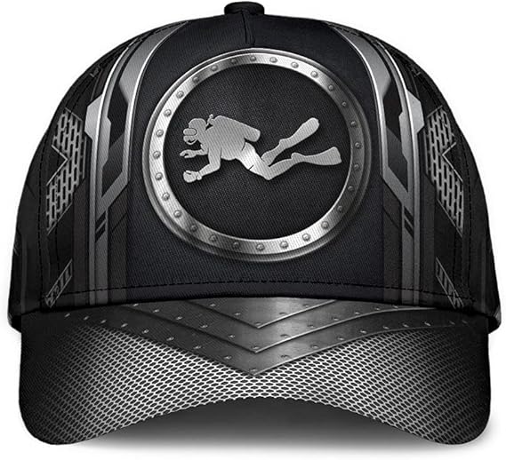 CapBest Scuba Diving All Over Print Cap Classic Caps Curved 3D Print Classic Caps, Gift for