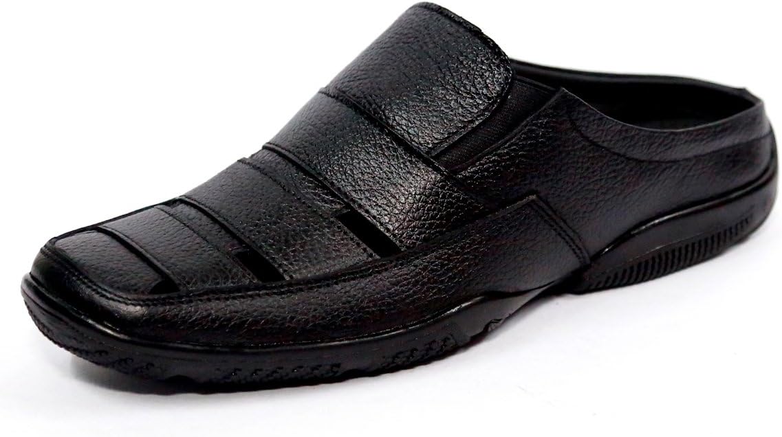 OSTR Men's Leather Casual Half Sandals