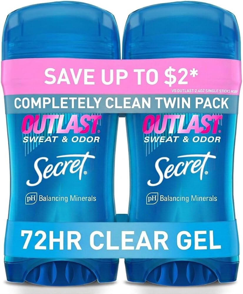 Secret Outlast Antiperspirant Deodorant for Women, 72hr Sweat & Odor Protection, PH Balancing Minerals, Pro-Hyaluronic Acid,