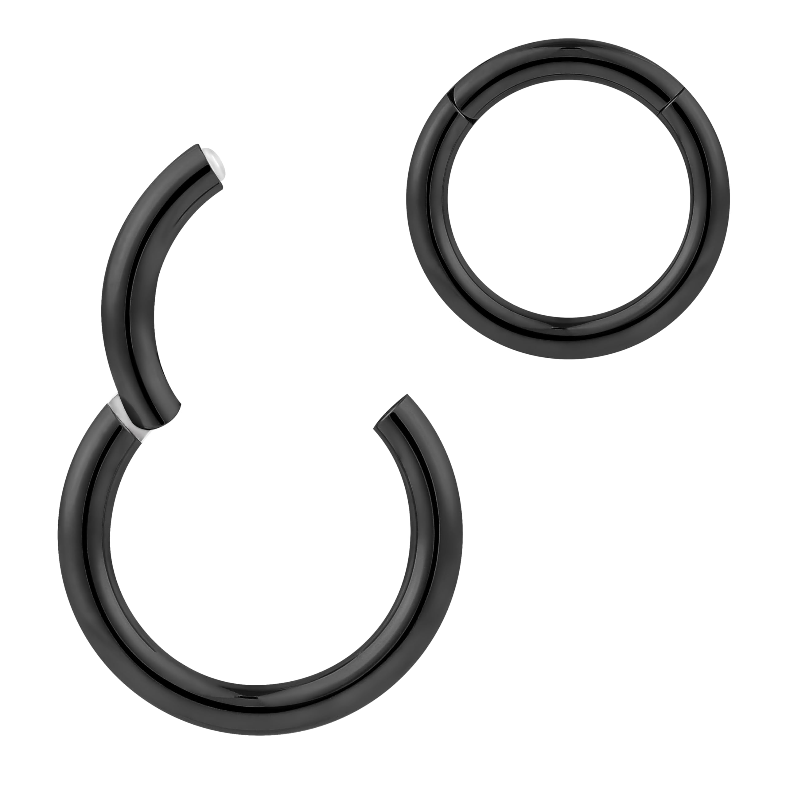 365 SLEEPERS Titanium Implant Grade Nose Rings Septum Jewellery Hinged Segment Ring Body Piercing Hoop Lip Rings Helix Cartilage Rook Earrings Nickel Free Hypoallergenic (10G 18mm)