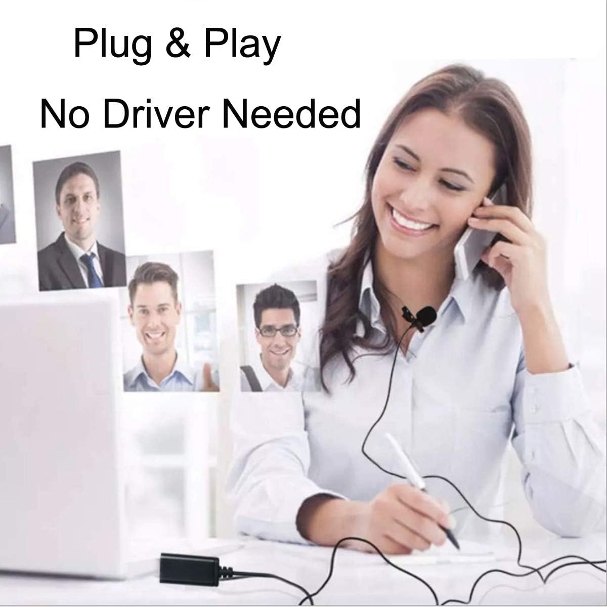 NewTH USB Microphone Lavalier Lapel Clip on Mic with 6.56ft Cable for Laptop Computer, PC, Streaming Conferencing,Interviews - Image 5