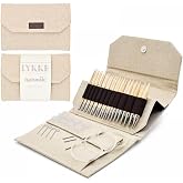 Lykke Interchangeable Knitting Needles, Naturale Wooden 3.5", Knitting Needles Set - Beige Jute Canvas