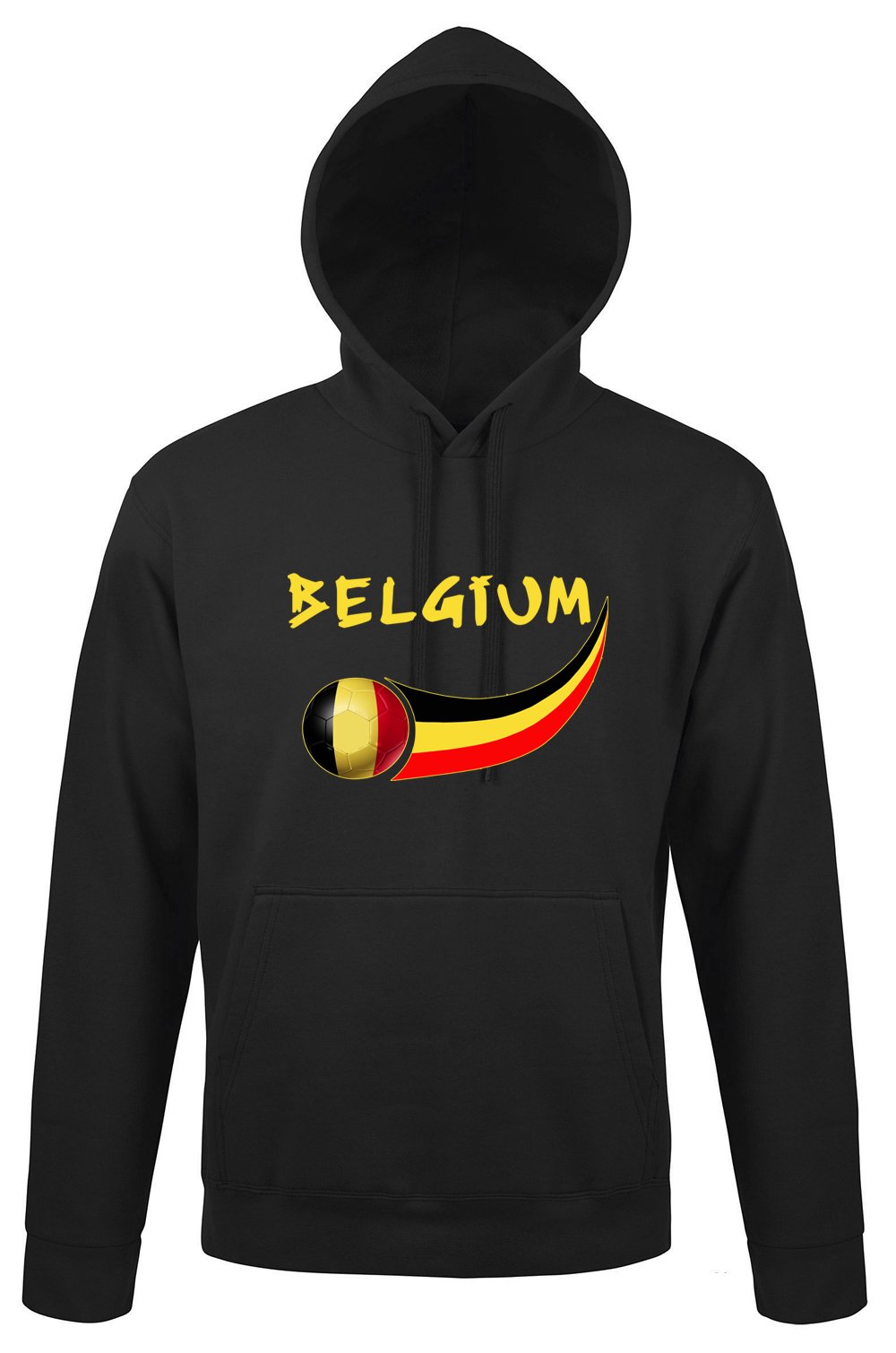 Supportershop Men Belgium Hooded Sweatshirt - Black, X-Large arge arge arge