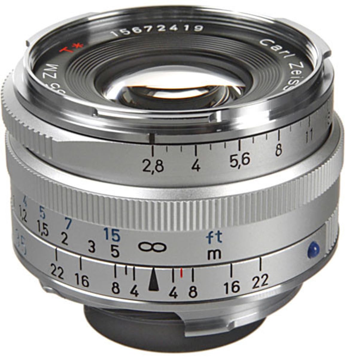 ZEISS Ikon C Biogon T* ZM 2.8/35 Lente de cámara gran angular para cámaras de telémetro Leica con montura M, plateado