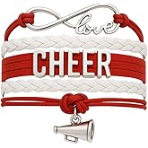 Infinity Collection - Cheer Charm Bracelet - Infinity Love Adjustable Jewelry in Team Colors, Cheer Jewelry and Accessories, Gift for Cheerleaders and Teams