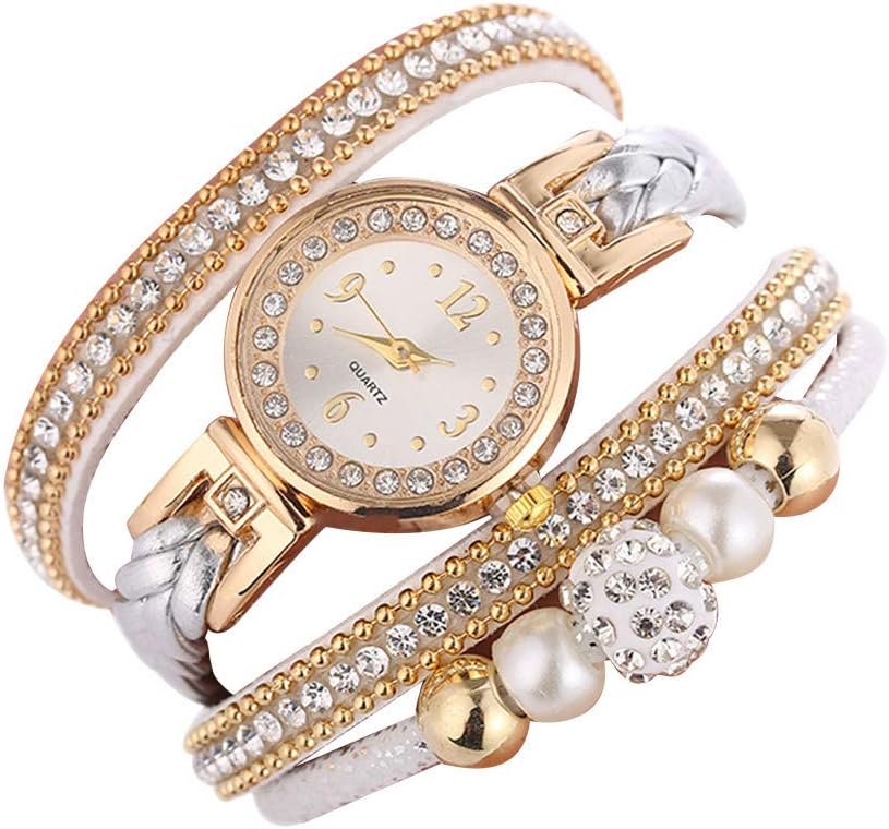 Fashion Bracelet Watch Women's Watch with Rhinestone Watch Wrap Bracelet Beautiful Fashion Bracelet Watch Watch Round Bracelet Watch