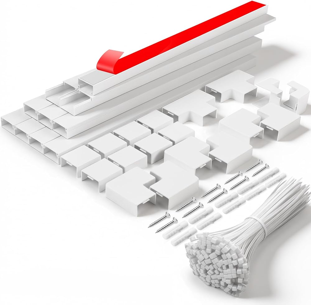 Flow fire White Cable Trunking 30x15mm 4M Self Adhesive Kit 10x L400mm
