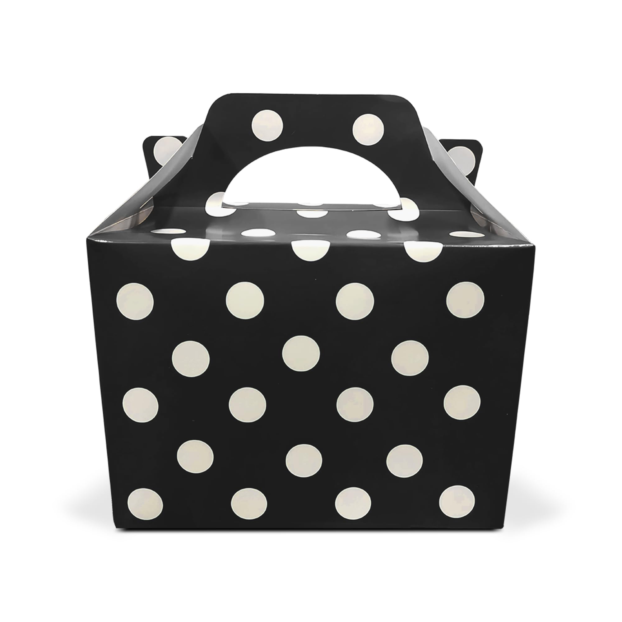 Lotus 20 x Polka Dots Spotty Children/Kids Party Boxes Carry Food Meal Fun Picnic Birthday Wedding Favour/Baby Shower Party Halloween Trick or Treat Box Loot Bag (Black)