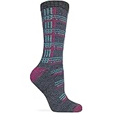 Wise Blend Ladies Merino Wool Blend Heavyweight Plaid Cushioned Boot Socks 1 Pair Pack