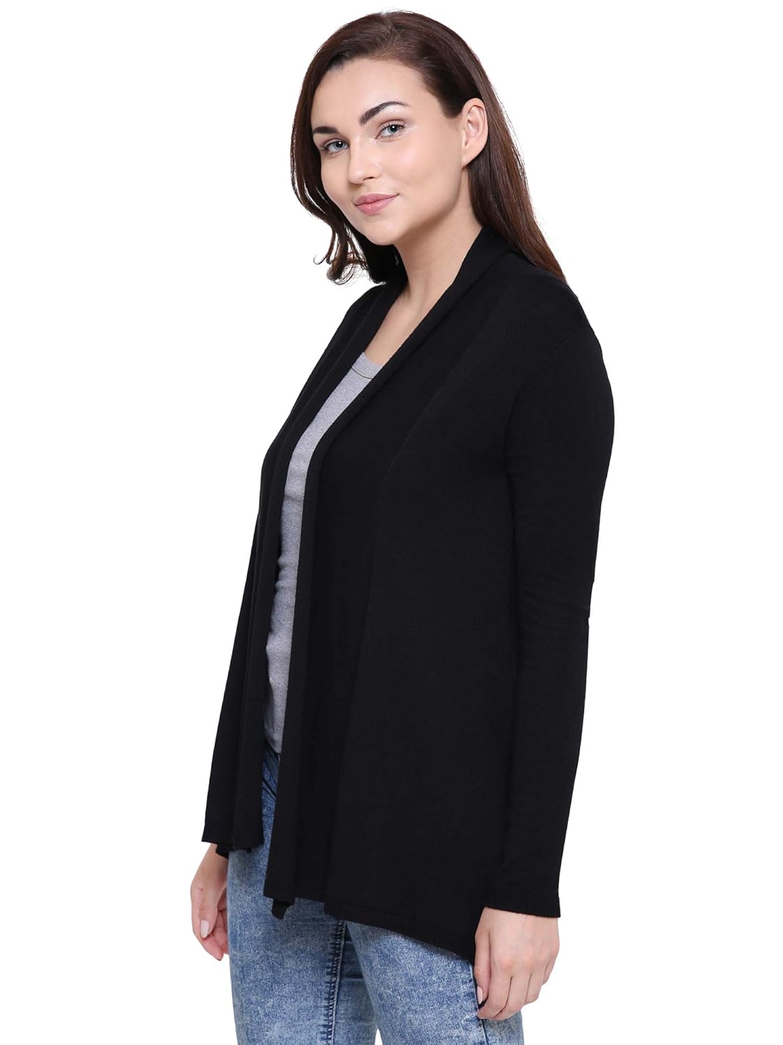 mansicollections black shawl neck cardigan for women