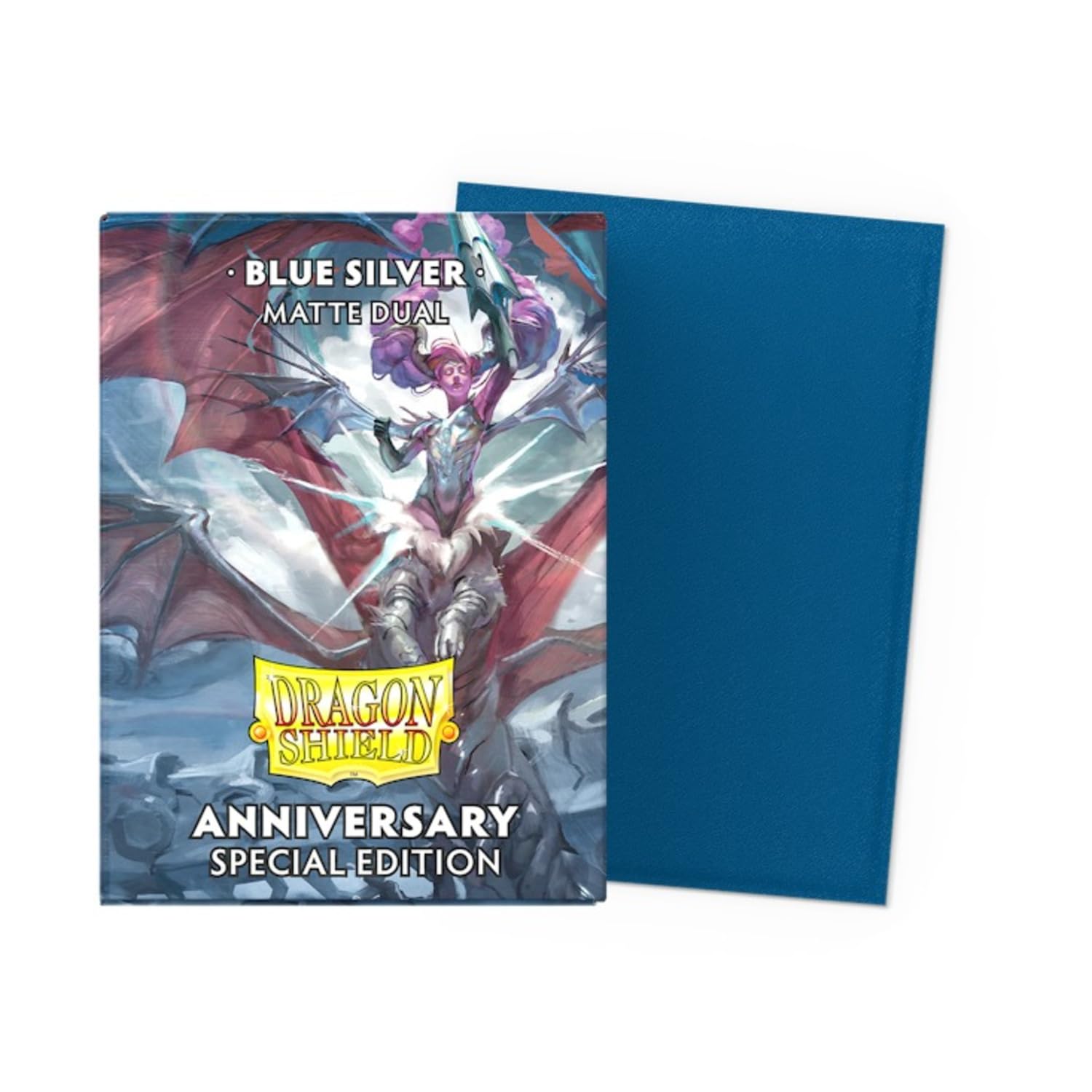ドラゴンシールド 25周年限定カラー Blue Silver 4個セット Dragon Shield Sleeves - Special Edition Matte Dual Anniversary