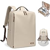 GOLF SUPAGS Stylish Laptop Backpack for Women Airline Approved Perfect for Work College and Travel Multi-Functional Casual Daypack Fits 17.3 Inch Notebook (Apricot)