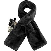S-SNAIL-OO Faux Fur Scarf With Hidden Zipper Pocket, Soft Cozy Warm Pocket Scarf for Hands-Free Storage Phone