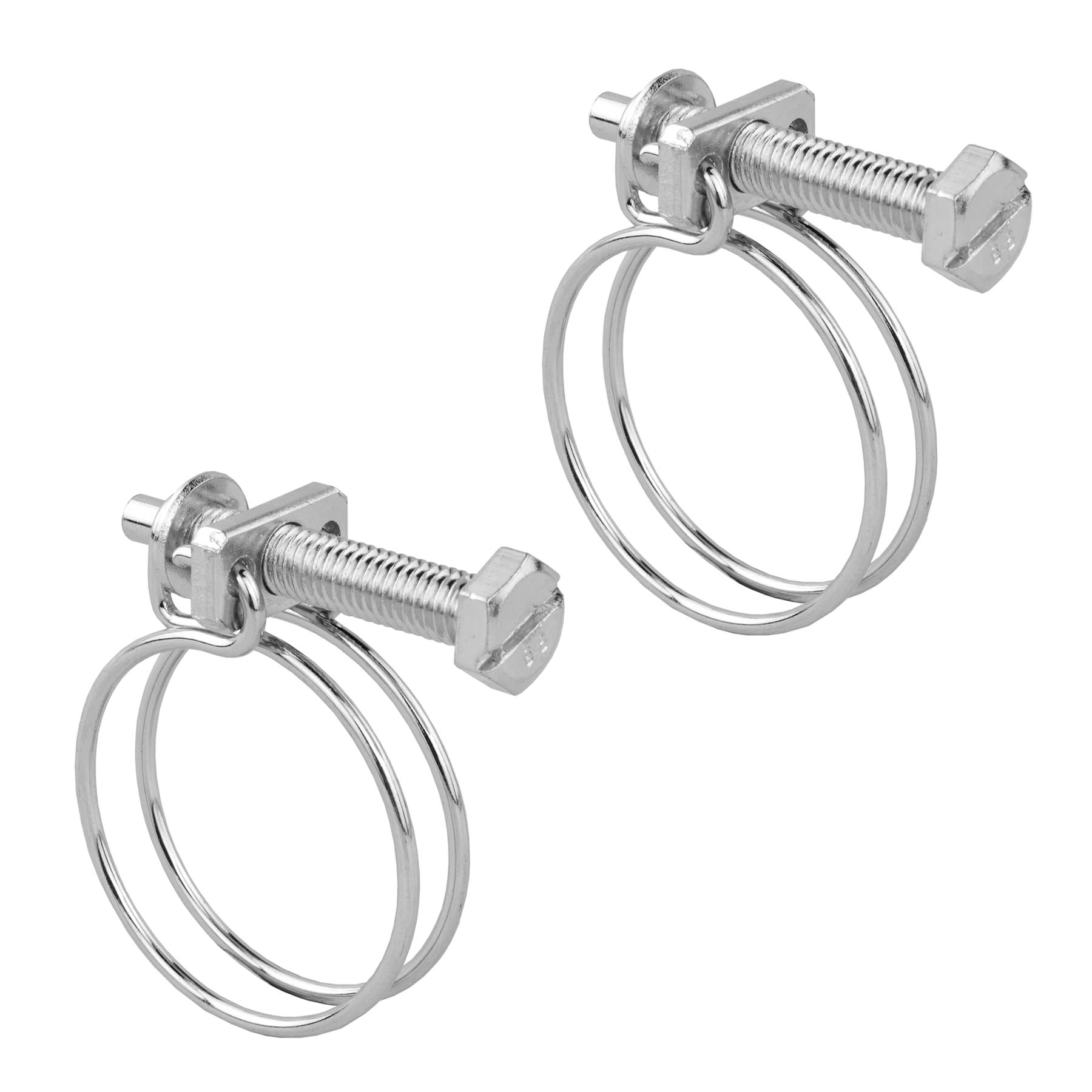 Pisces - 2 Pack Double Wire Hose Clips to fit 38/40mm (1.5in) Pipe Tubing